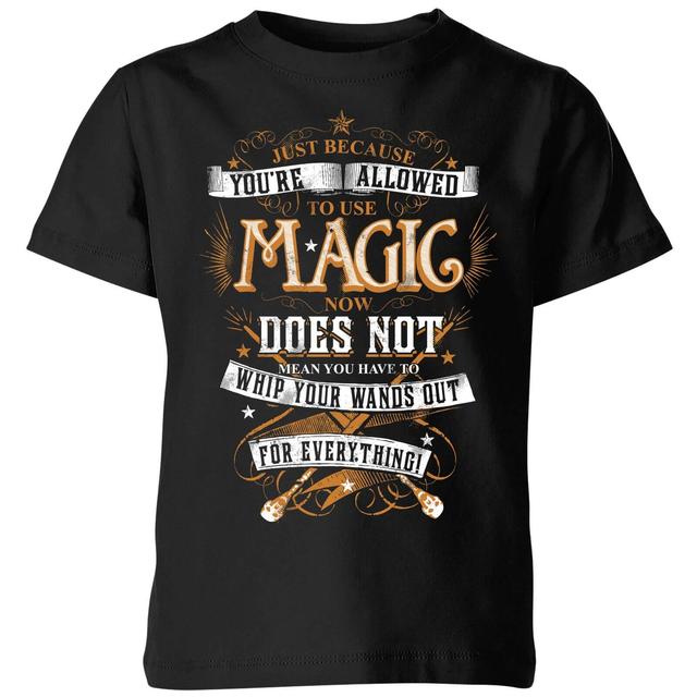 T-Shirt Harry Potter Whip Your Wands Out - Nero - Bambini - 3-4 Anni on Productcaster.