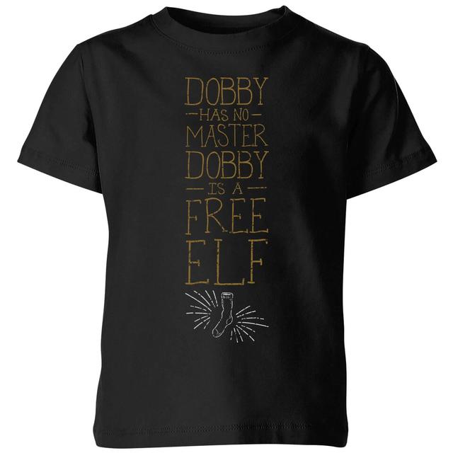 Harry Potter Dobby Is A Free Elf Kids' T-Shirt - Black - 3-4 Jahre on Productcaster.