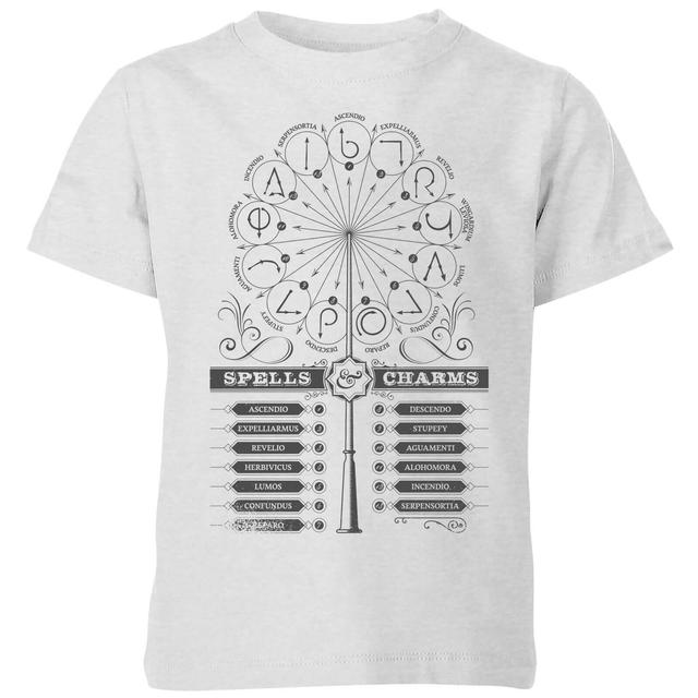 Harry Potter Spells Charms kinder t-shirt - Grijs - 146/152 (11-12 jaar) - Grijs on Productcaster.