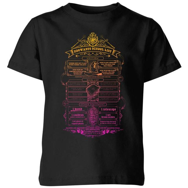 Camiseta School List de Harry Potter para niño - Negro - 11-12 años - Negro on Productcaster.