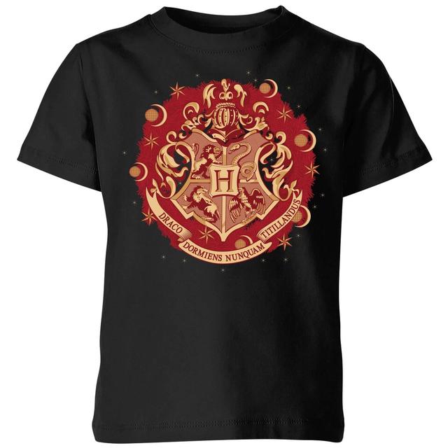 Camiseta Hogwarts Christmas Crest de Harry Potter para niño - Negro - 7-8 años on Productcaster.