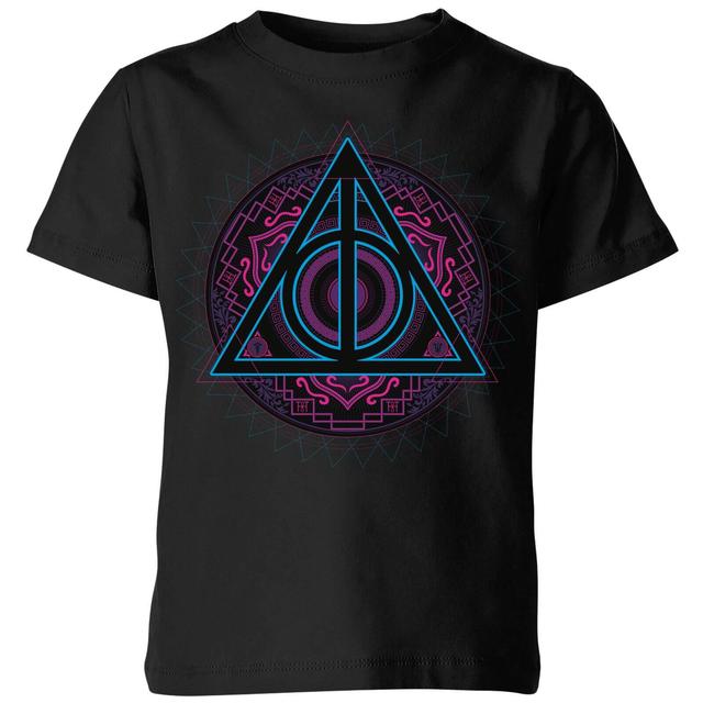 Camiseta para niño Las Reliquias de la Muerte Neón de Harry Potter - Negro - 9-10 años on Productcaster.