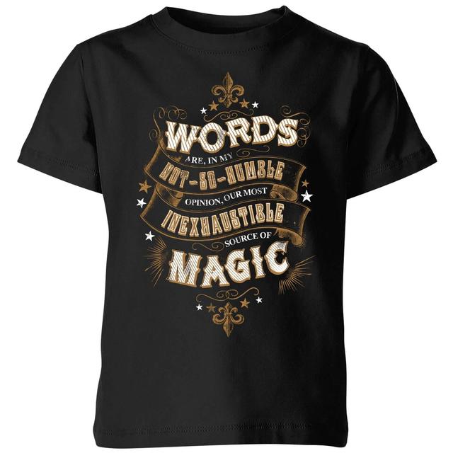 Harry Potter Words Are, In My Not So Humble Opinion kinder t-shirt - Zwart - 146/152 (11-12 jaar) on Productcaster.