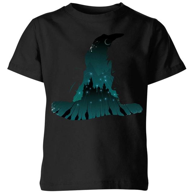 Harry Potter Sorting Hat Silhouette Kids' T-Shirt - Black - 11-12 Jahre - Schwarz on Productcaster.