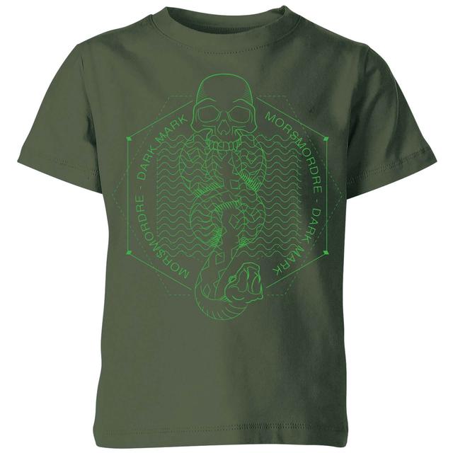 Camiseta para niños Morsmordre Dark Mark de Harry Potter - Verde bosque - 3-4 años - Forest Green on Productcaster.