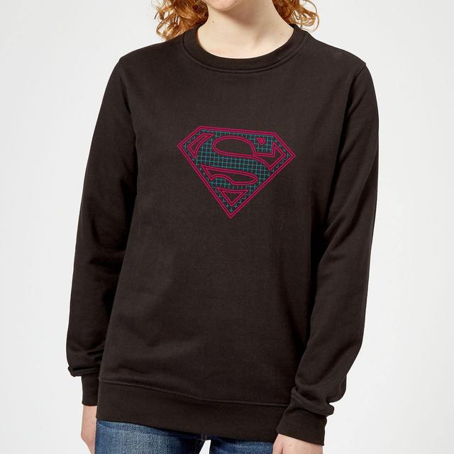 Sudadera con logotipo de rejilla retro de Justice League Superman para mujer - Negro - S - Negro on Productcaster.