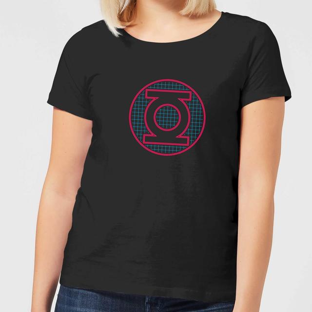 Camiseta Green Lantern Retro Grid Logo para mujer de Justice League - Negro - XXL - Negro on Productcaster.