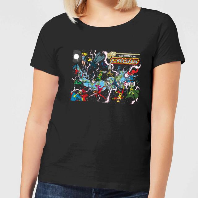 Camiseta Crisis On Infinite Earths Cover para mujer de Justice League - Negro - S - Negro on Productcaster.