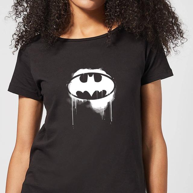 Justice League Graffiti Batman Women's T-Shirt - Black - M - Black on Productcaster.