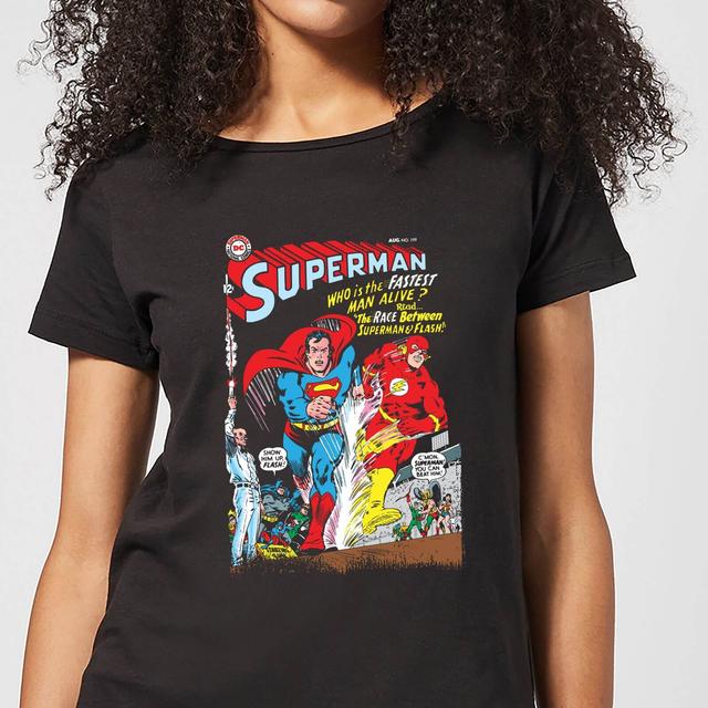 Justice League Who Is The Fastest Man Alive Cover Women's T-Shirt - Black - XL on Productcaster.