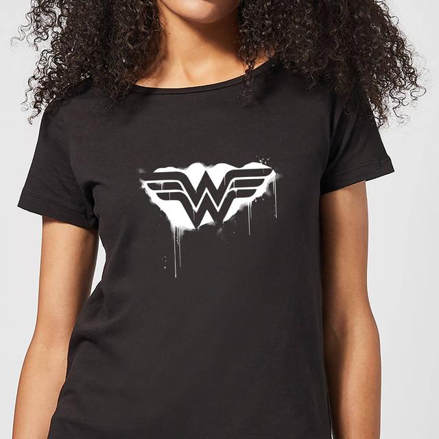 Justice League Graffiti Wonder Woman Women's T-Shirt - Black - M on Productcaster.