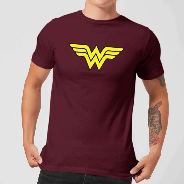 Justice League Wonder Woman Logo Men's T-Shirt - Burgundy - XS on Productcaster.