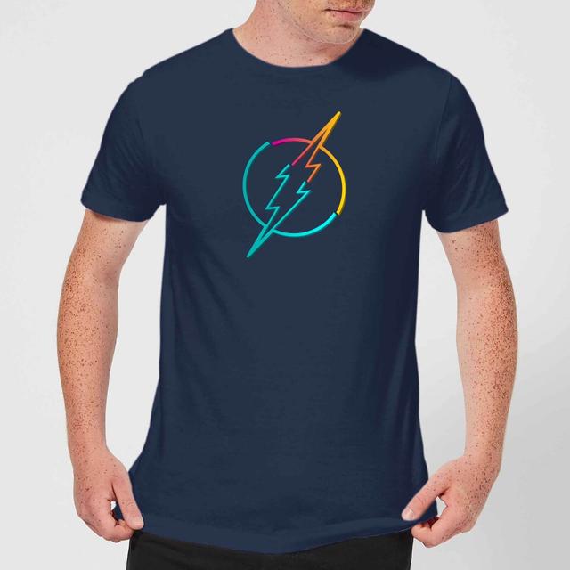 Justice League Neon Flash Men's T-Shirt - Navy - XXL on Productcaster.