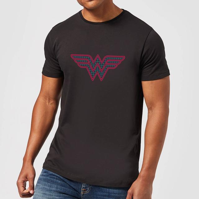 Justice League Wonder Woman Retro Grid Logo Men's T-Shirt - Black - M on Productcaster.