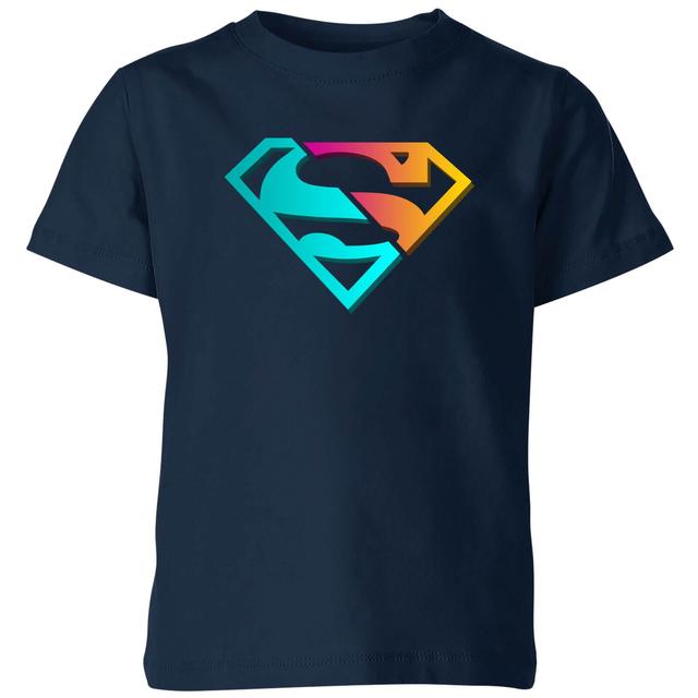 Justice League Neon Superman Kids' T-Shirt - Navy - 11-12 Jahre - Marineblau on Productcaster.