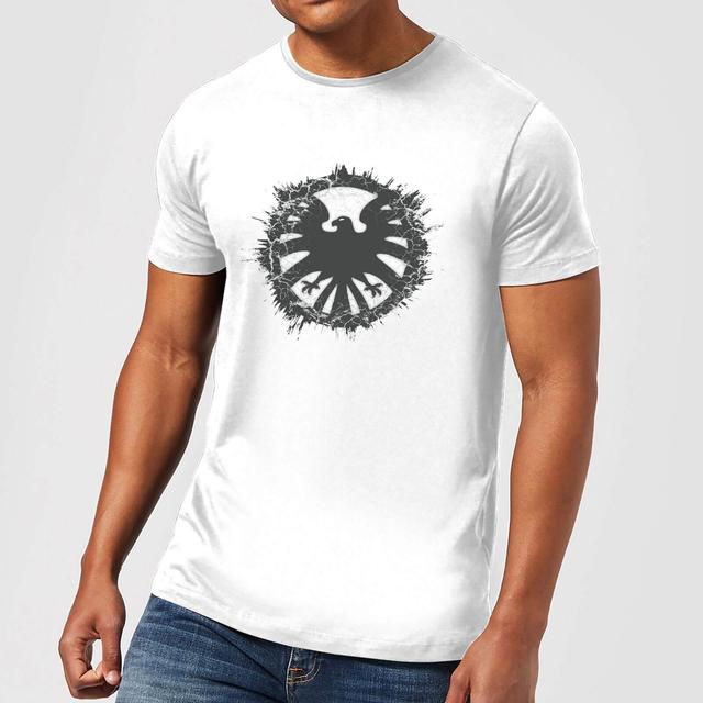 Marvel Avengers Agent Of SHIELD Logo Brushed Men's T-Shirt - White - M on Productcaster.