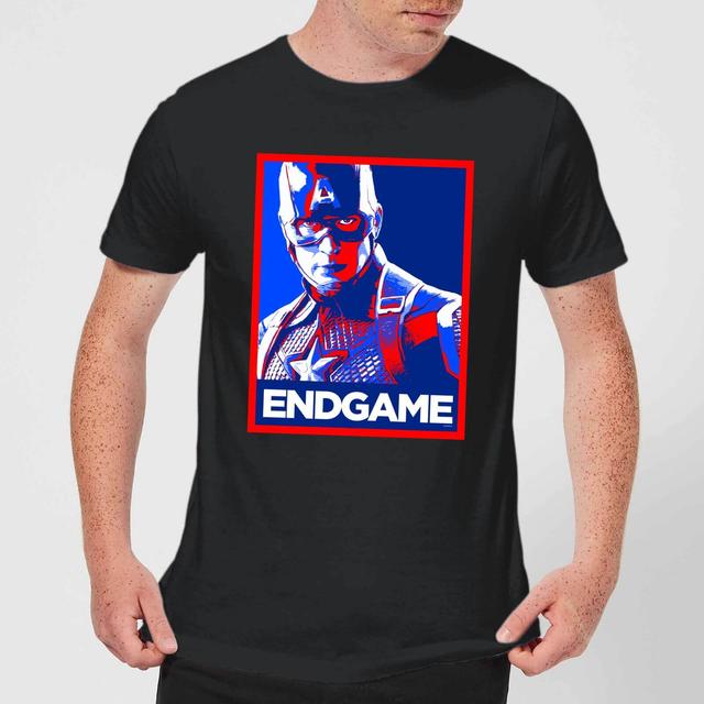 Avengers Endgame Captain America Poster Men's T-Shirt - Black - 3XL on Productcaster.