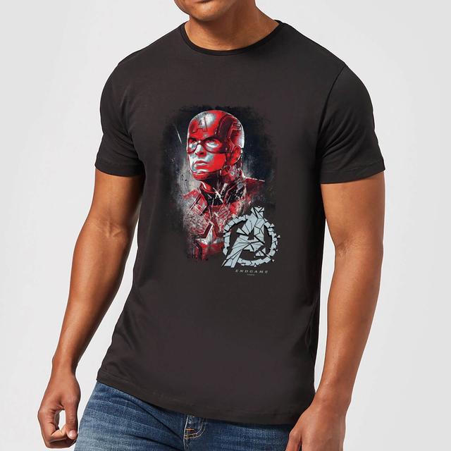 Avengers: Endgame Captain America Brushed heren t-shirt - Zwart - 4XL on Productcaster.