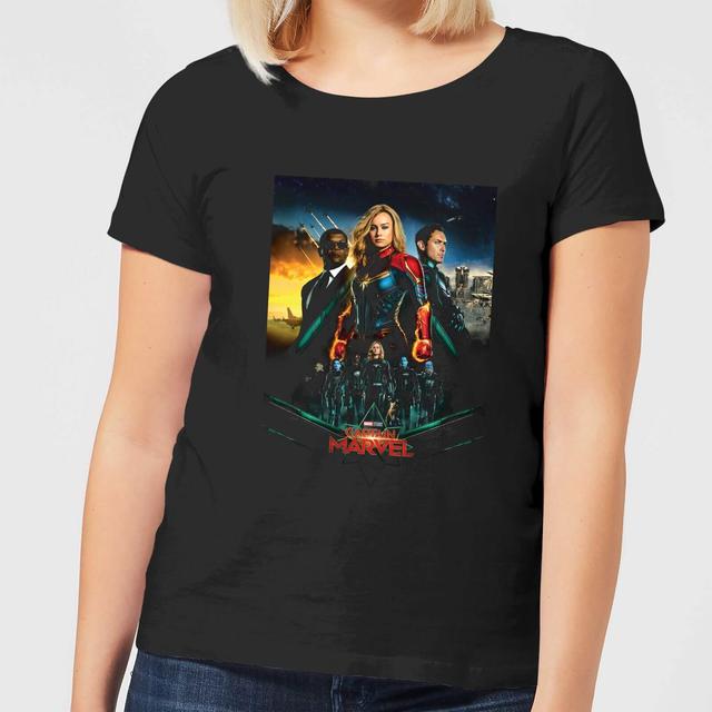 Captain Marvel Movie Starforce Poster Damen T-Shirt - Schwarz - M - Schwarz on Productcaster.