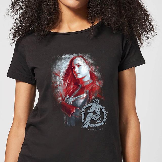 Avengers Endgame Captain Marvel Brushed Women's T-Shirt - Black - S - Black on Productcaster.