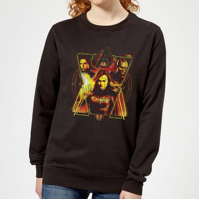 Avengers Endgame Distressed Sunburst Women's Sweatshirt - Black - XL - Black on Productcaster.