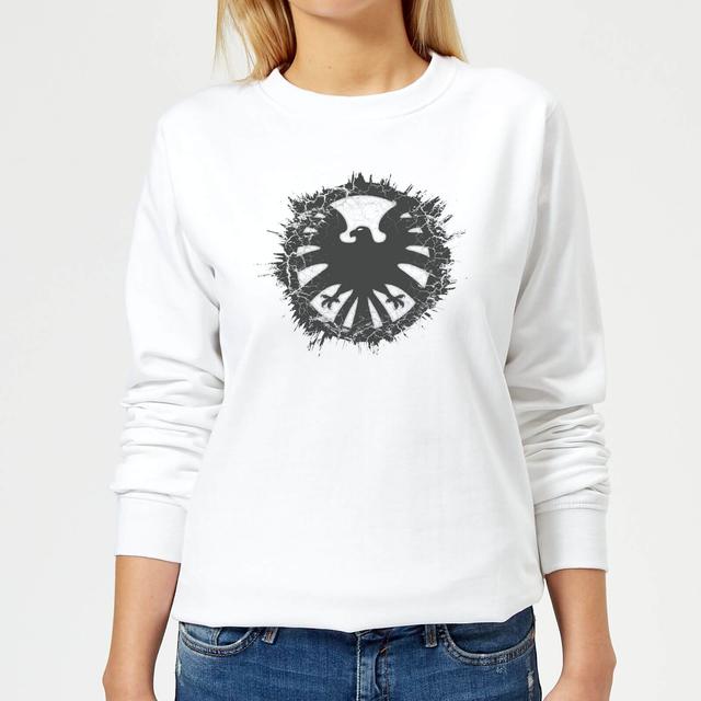 Sudadera con logotipo cepillado Avengers Agent Of SHIELD para mujer - Blanco - L on Productcaster.