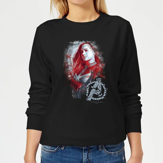 Avengers Endgame Captain Marvel Brushed Women's Jumper - Black - S on Productcaster.