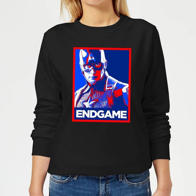 Avengers Endgame Captain America Poster Women's Sweatshirt - Black - M - Schwarz on Productcaster.