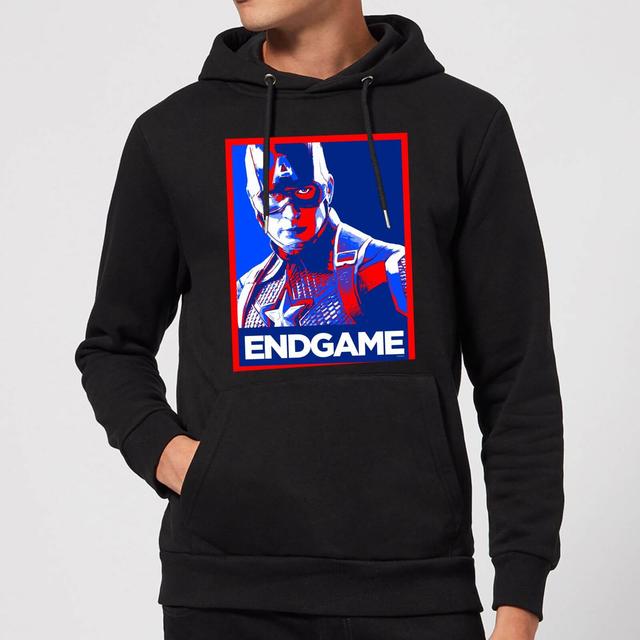 Avengers Endgame Captain America Poster Hoodie - Black - XL on Productcaster.