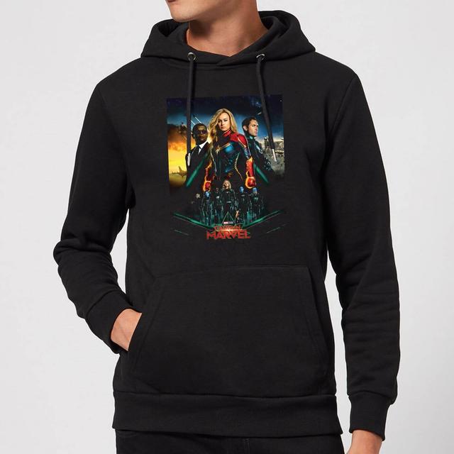 Captain Marvel Movie Starforce Poster Hoodie - Black - XL - Black on Productcaster.