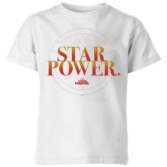 Captain Marvel Star Power kinder t-shirt - Wit - 134/140 (9-10 jaar) - Wit on Productcaster.