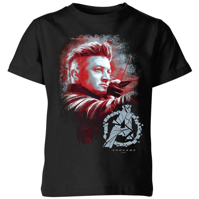 Avengers Endgame Hawkeye Brushed Kids' T-Shirt - Black - 3-4 Years on Productcaster.