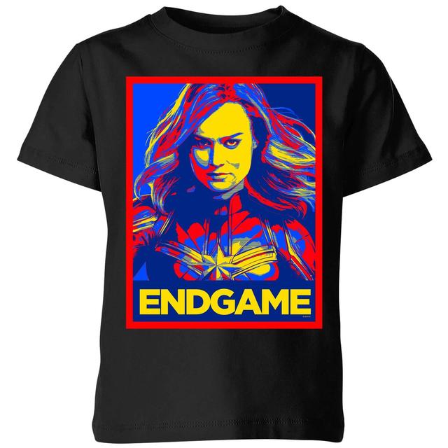 Avengers Endgame Captain Marvel Poster Kids' T-Shirt - Black - 3-4 años on Productcaster.