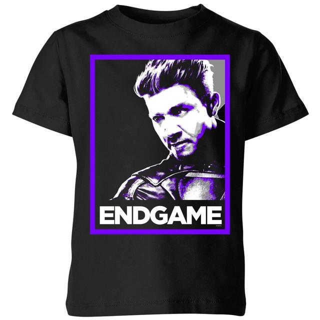 Avengers Endgame Hawkeye Poster Kids' T-Shirt - Black - 3-4 Years - Black on Productcaster.