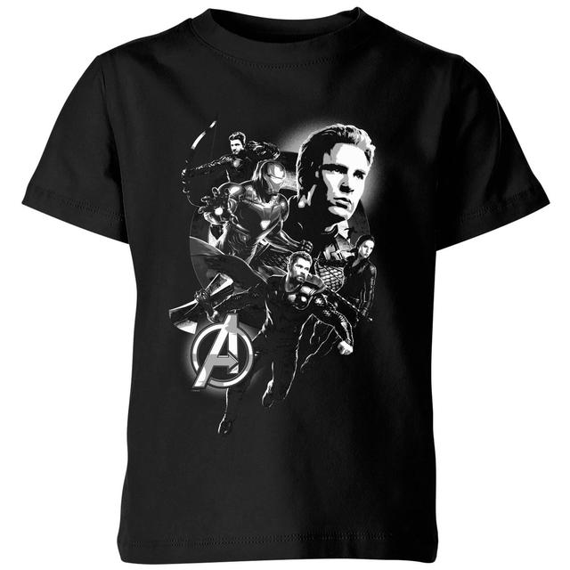 Avengers Endgame Mono Heroes Kids' T-Shirt - Black - 5-6 år on Productcaster.