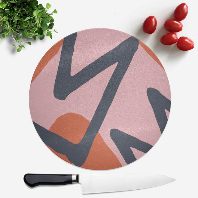 Pink Red Blue Pattern Round Chopping Board on Productcaster.