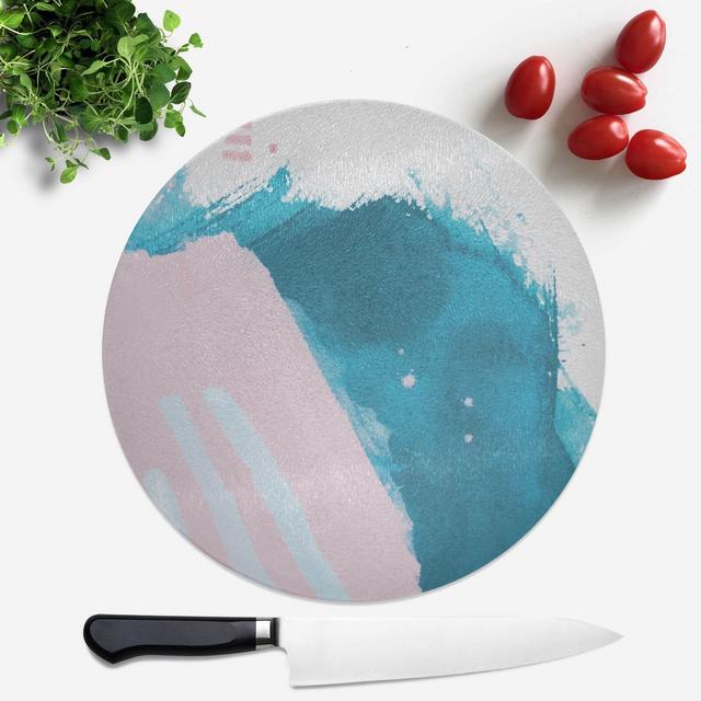 Wish Wash With Blue Stripes Round Chopping Board on Productcaster.