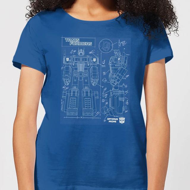 Transformers Optimus Prime Schematic Women's T-Shirt - Royal Blue - L - Royal Blue on Productcaster.