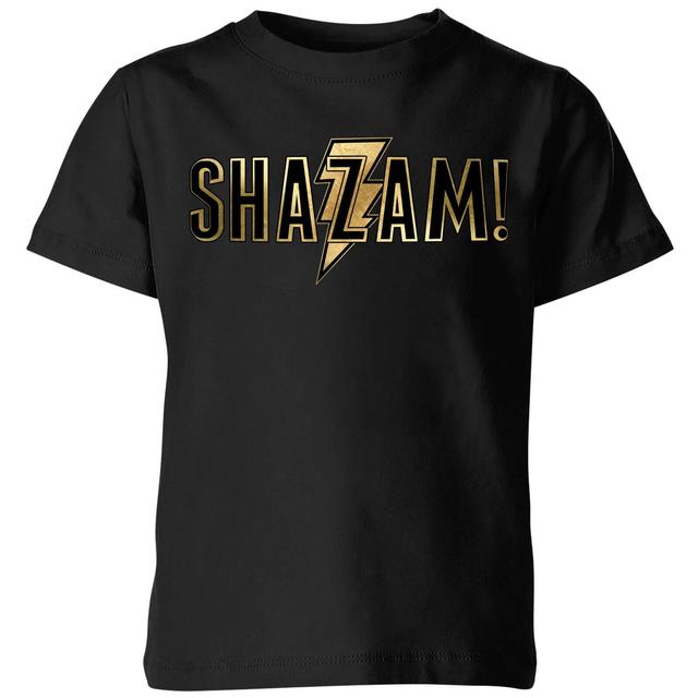 Shazam Gold Logo Kids' T-Shirt - Black - 7-8 Years on Productcaster.