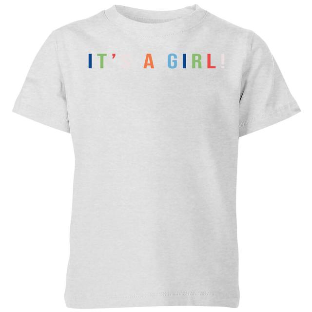 It's A Girl Kids' T-Shirt - Grey - 9-10 Jahre - Grau on Productcaster.