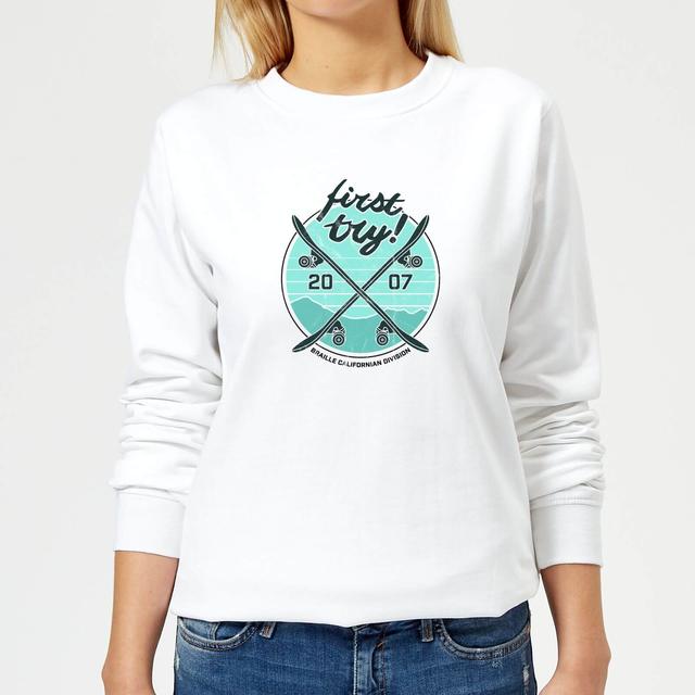 Braille Skateboarding Limited Edition First Try Women's Sweatshirt - White - XXL - White on Productcaster.