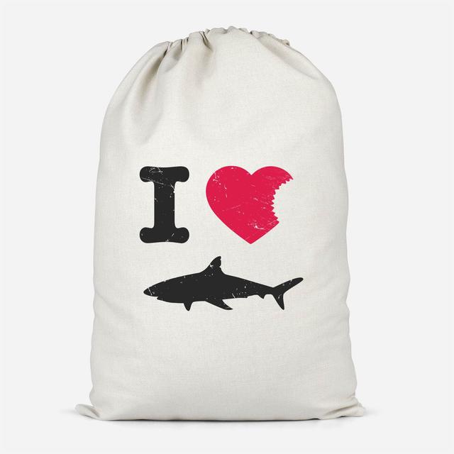 I Love Sharks Cotton Storage Bag - Large on Productcaster.