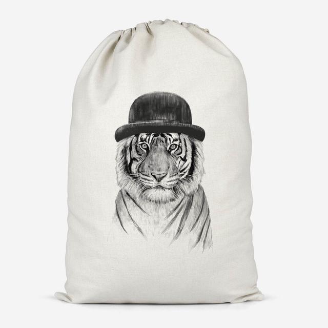 Tiger In A Hat Cotton Storage Bag - Large on Productcaster.