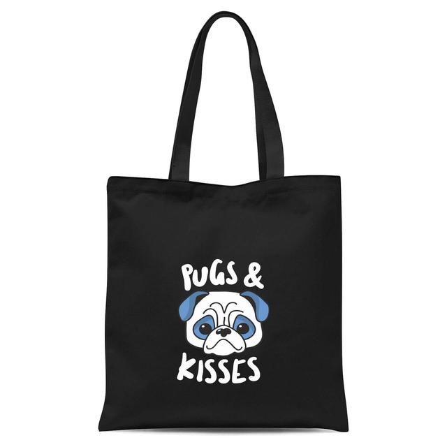 Pugs & Kisses Tote Bag - Black on Productcaster.