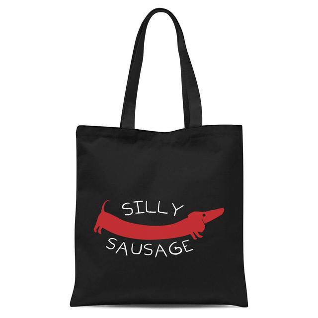 Silly Sausage Tote Bag - Black on Productcaster.