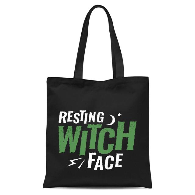 Resting Witch Face Tote Bag - Black on Productcaster.