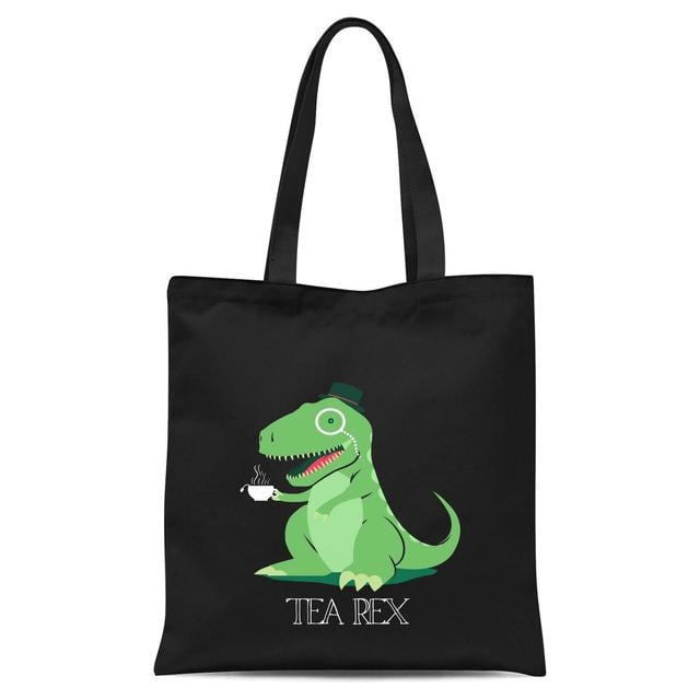 Tea Rex Tote Bag - Black on Productcaster.