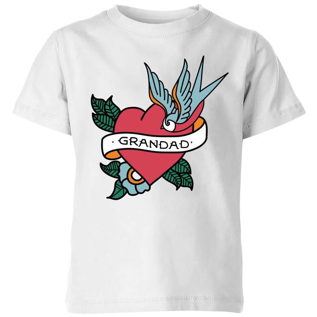 Grandad Heart Kids' T-Shirt - White - 9-10 Jahre - Weiß on Productcaster.