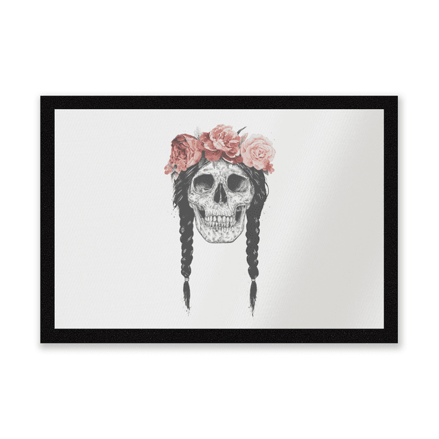 Skull And Flowers Entrance Mat on Productcaster.