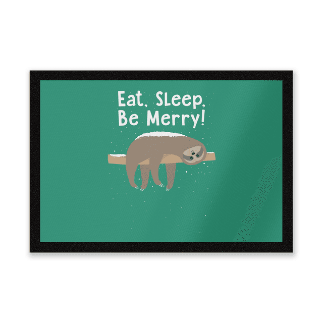 Eat, Sleep, Be Merry Entrance Mat on Productcaster.